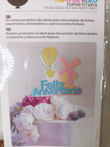 Topper Bolo Feliz Aniversário 18